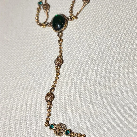 Alexander McQueen Green Hand Chain Bracelet - Picture 5 of 5